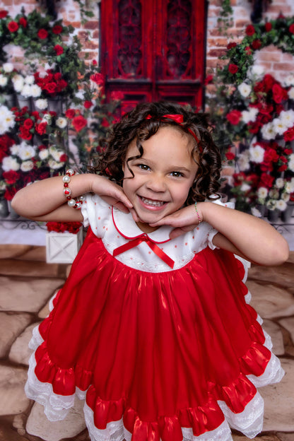 Petit Rouge Délice Dress – Vintage Inspired Boutique Girls Dress | Lace Organza Heirloom Style Special Occasion