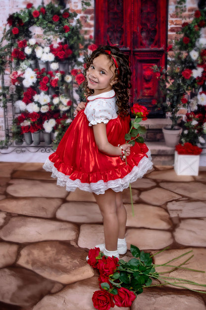 Petit Rouge Délice Dress – Vintage Inspired Boutique Girls Dress | Lace Organza Heirloom Style Special Occasion