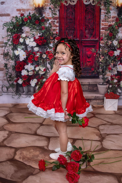 Petit Rouge Délice Dress – Vintage Inspired Boutique Girls Dress | Lace Organza Heirloom Style Special Occasion