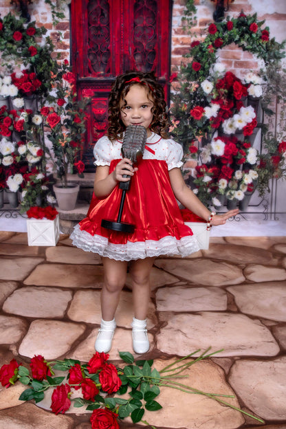 Petit Rouge Délice Dress – Vintage Inspired Boutique Girls Dress | Lace Organza Heirloom Style Special Occasion