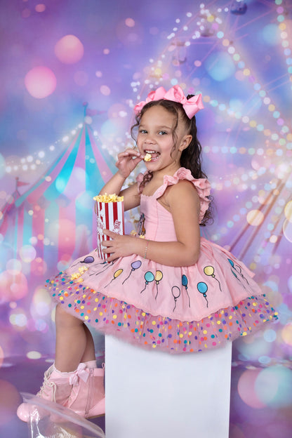Robe Parade en Rose – Robe Boutique Fille Coton Brodé à la Main d'inspiration Vintage | Style Héritage Dentelle Tulle Volants