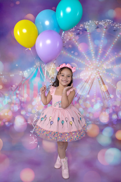 Robe Parade en Rose – Robe Boutique Fille Coton Brodé à la Main d'inspiration Vintage | Style Héritage Dentelle Tulle Volants