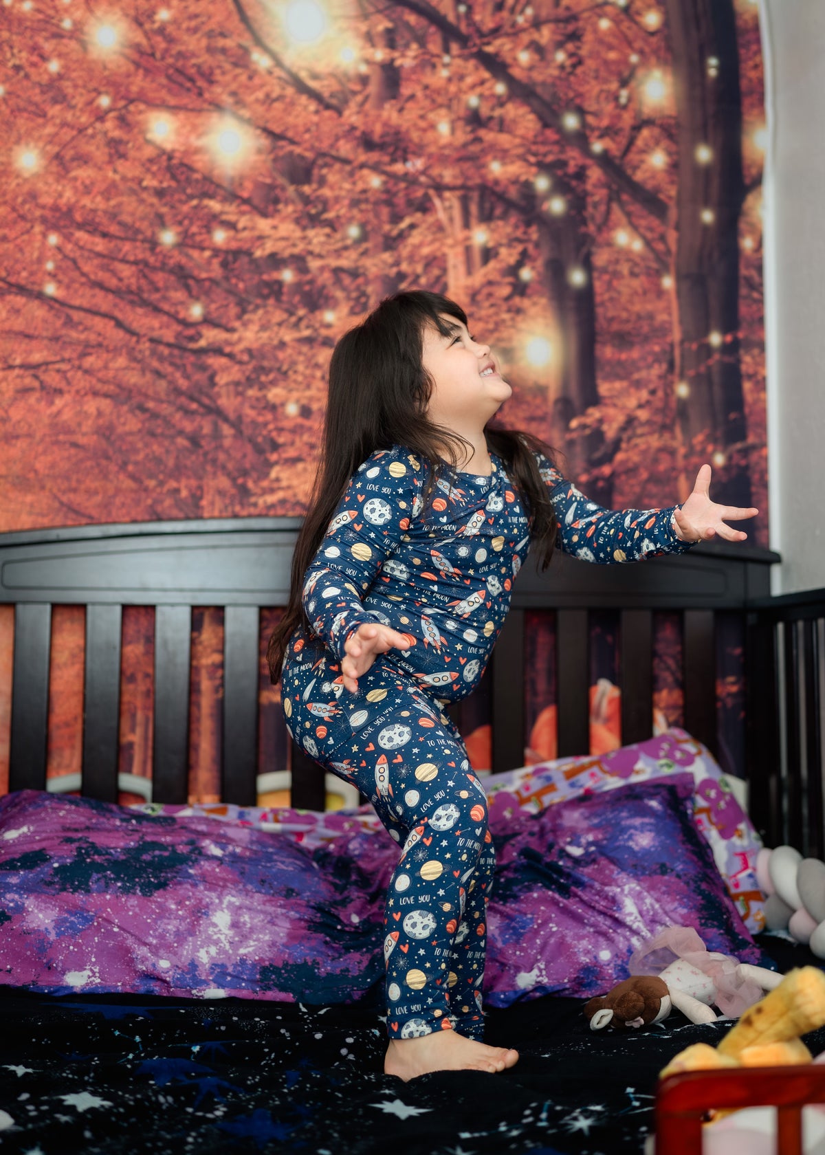 To the Moon Bamboo Boys and Girls Pajama Set