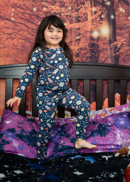 To the Moon Bamboo Boys and Girls Pajama Set
