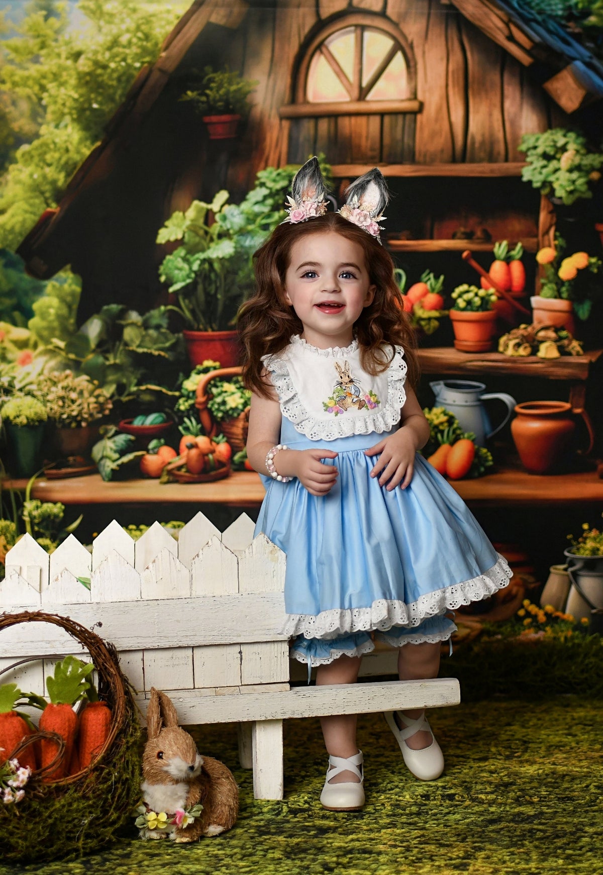 Cottontail Dreams – Robe de Pâques brodée pour filles | Robe de printemps et d'anniversaire de luxe