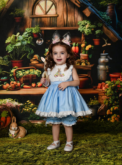 Cottontail Dreams – Robe de Pâques brodée pour filles | Robe de printemps et d'anniversaire de luxe