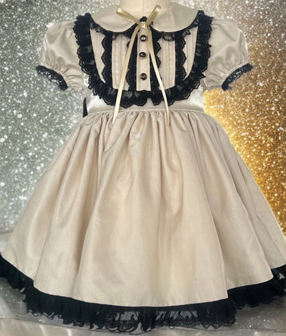 Daniella Dress – Vintage Inspired Boutique Girls Dress | Lace Ruffle Heirloom Style Special Occasion